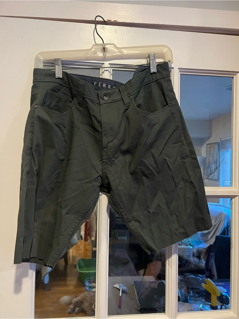Perry Ellis Men's Charcoal Flat-Front Shorts